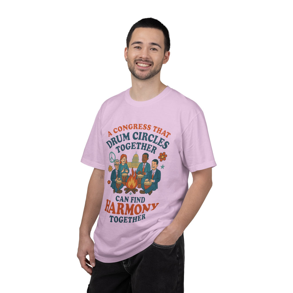 Congress Drum Circles Together Can Find Harmony T-Shirt | Peaceful Protest Graphic Tee