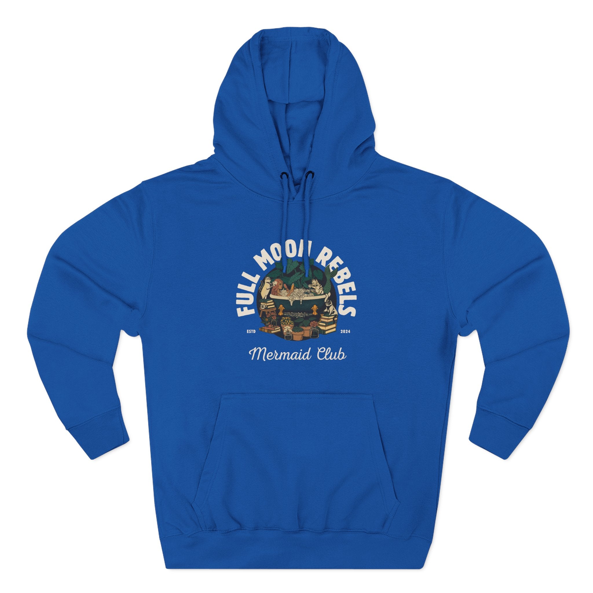 Mermaid Self-Care Hoodie — 'Me Time' Bathtub, Books & Cats Vibe
