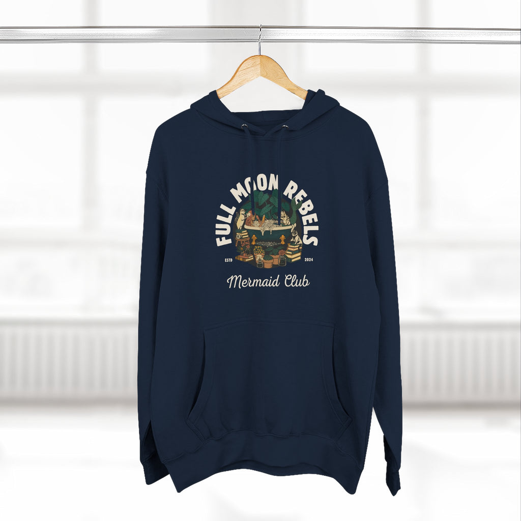 Mermaid Self-Care Hoodie — 'Me Time' Bathtub, Books & Cats Vibe
