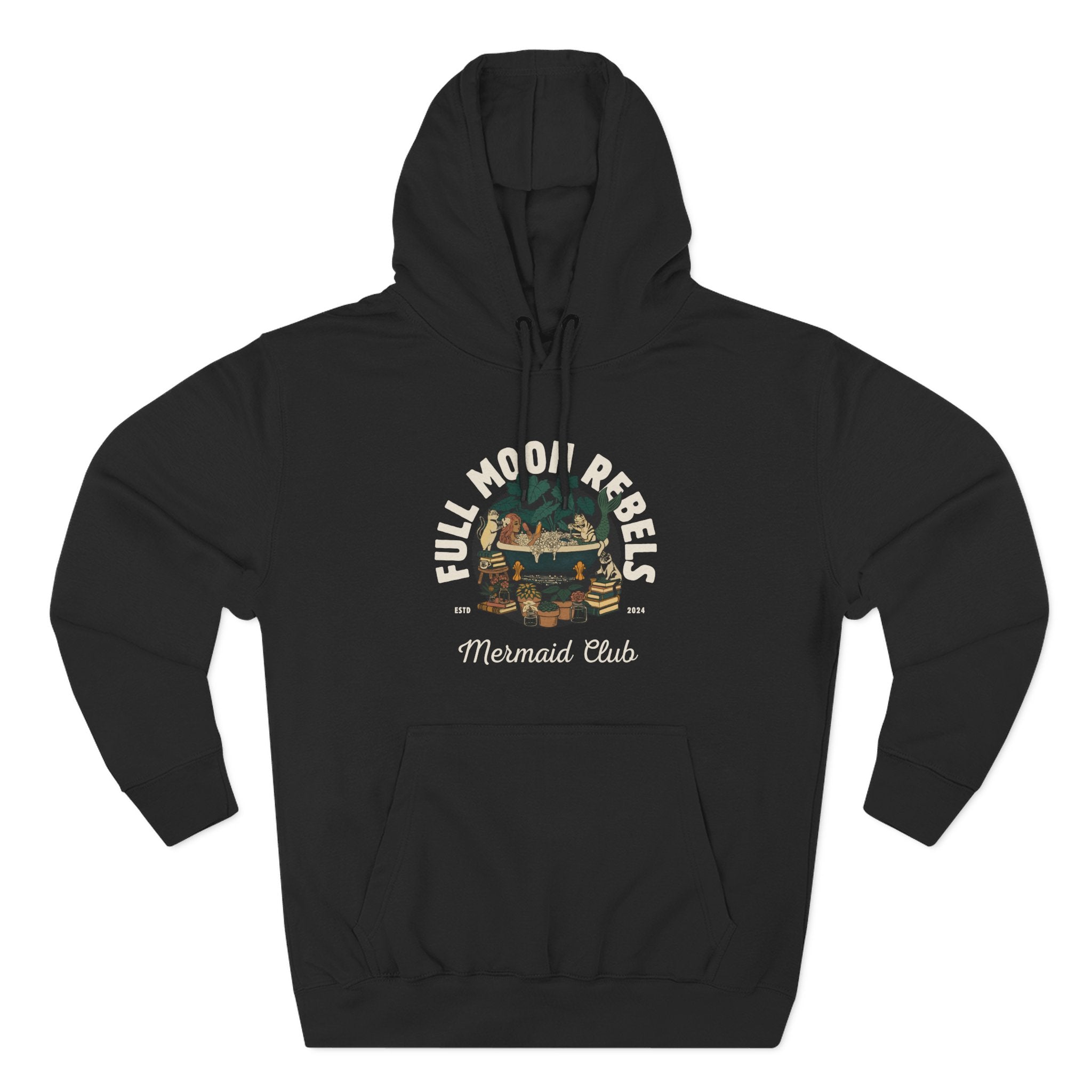 Mermaid Self-Care Hoodie — 'Me Time' Bathtub, Books & Cats Vibe