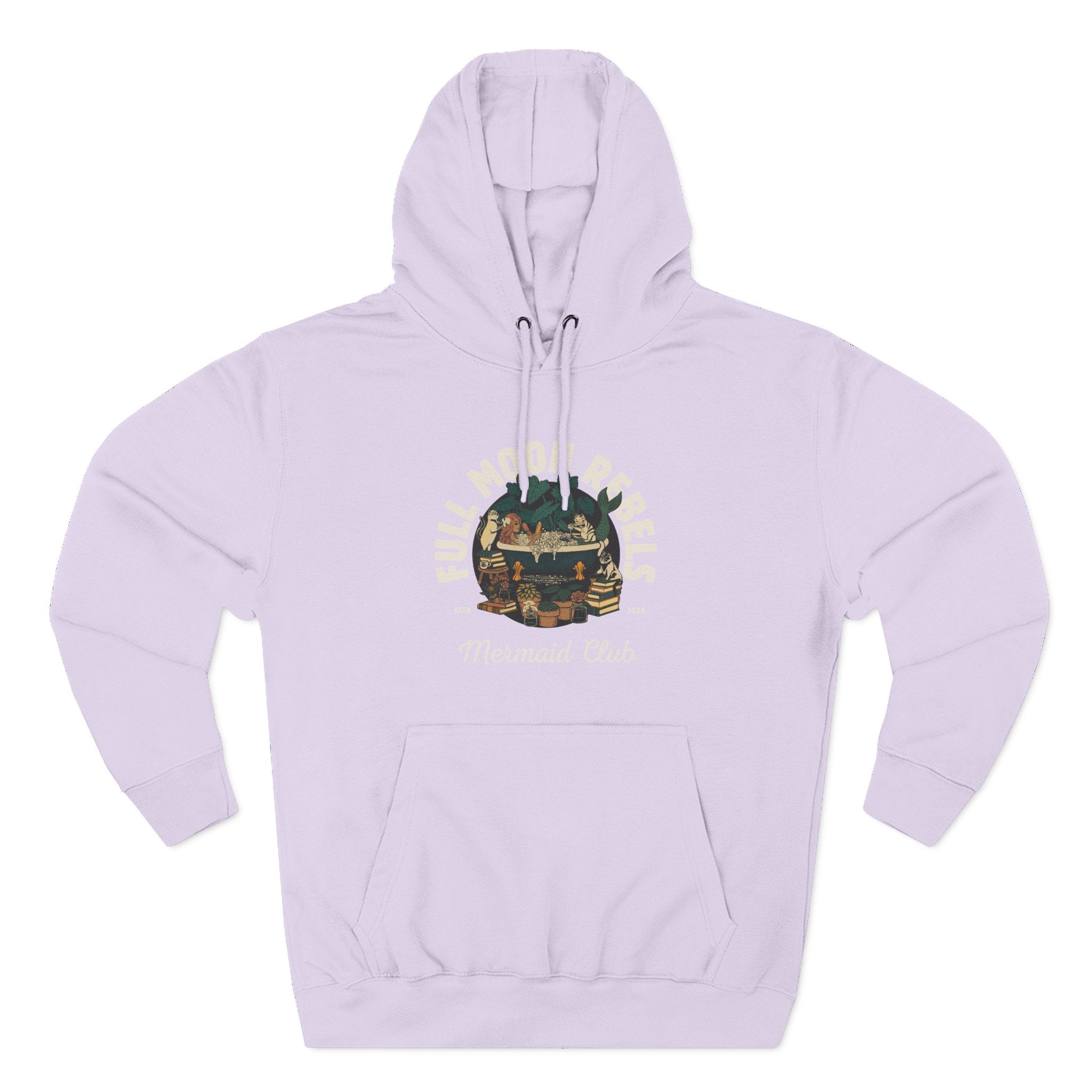 Mermaid Self-Care Hoodie — 'Me Time' Bathtub, Books & Cats Vibe