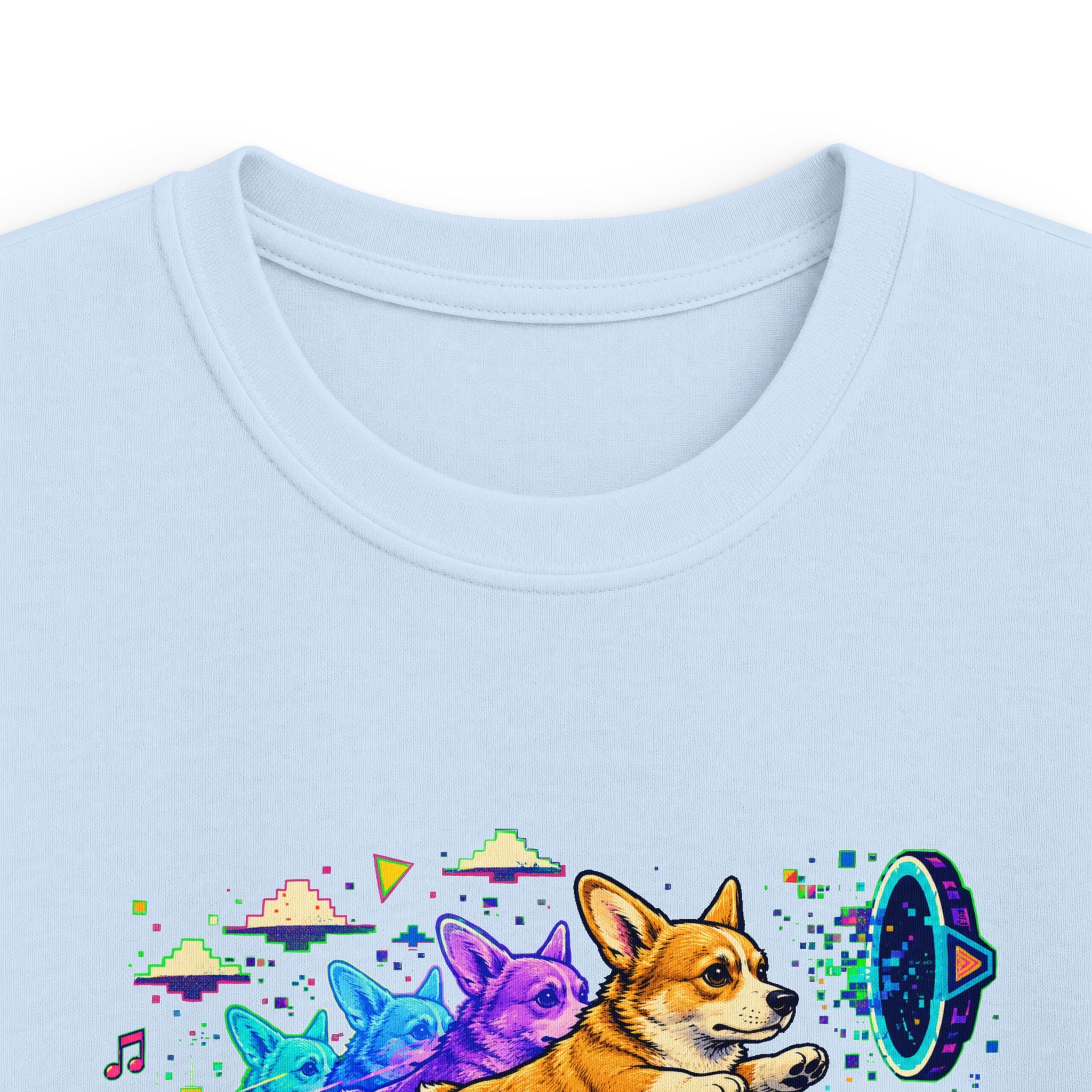 Kids Corgi Space Adventure Tee — "Rocket Dog" Geometry Dash Graphic Tee