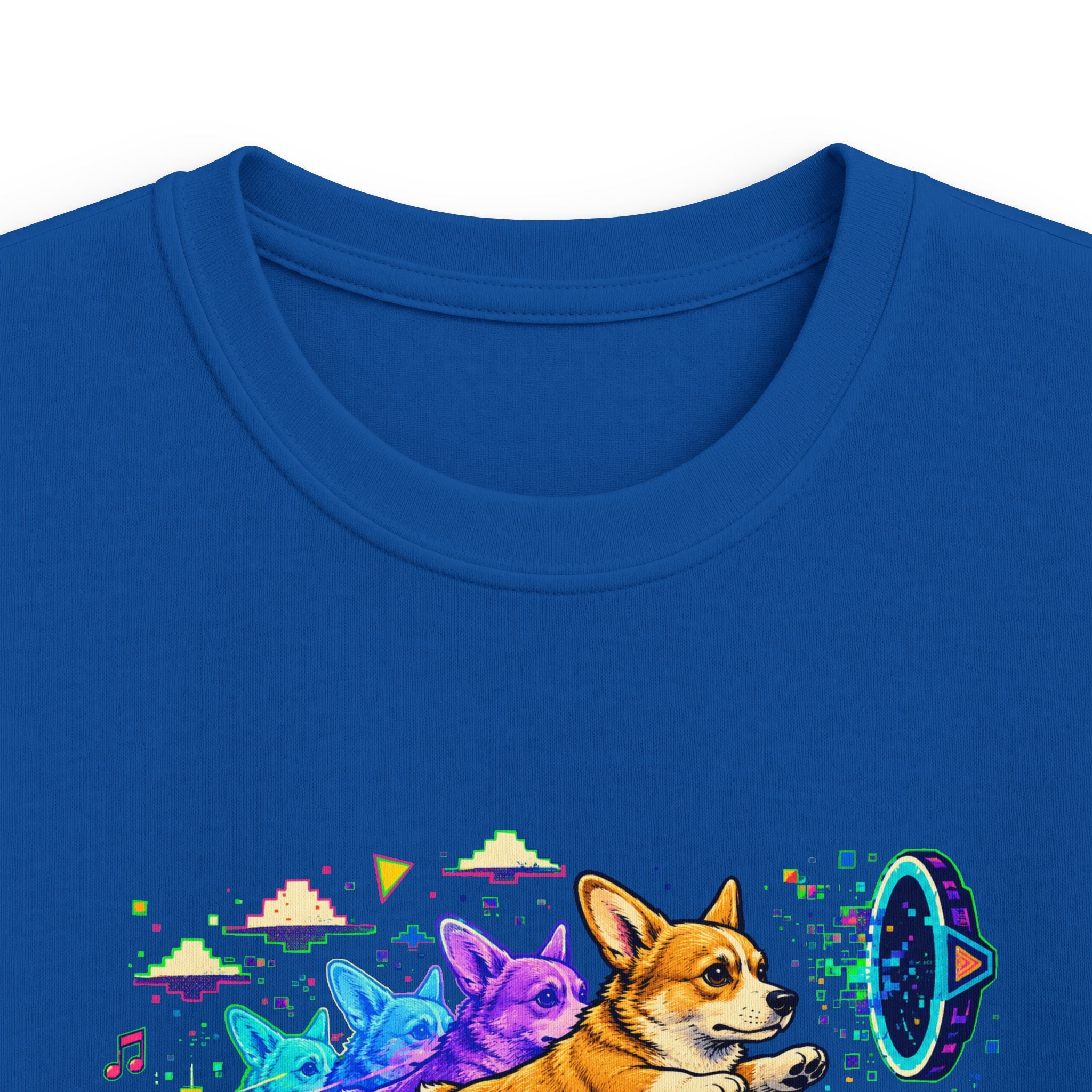 Kids Corgi Space Adventure Tee — "Rocket Dog" Geometry Dash Graphic Tee