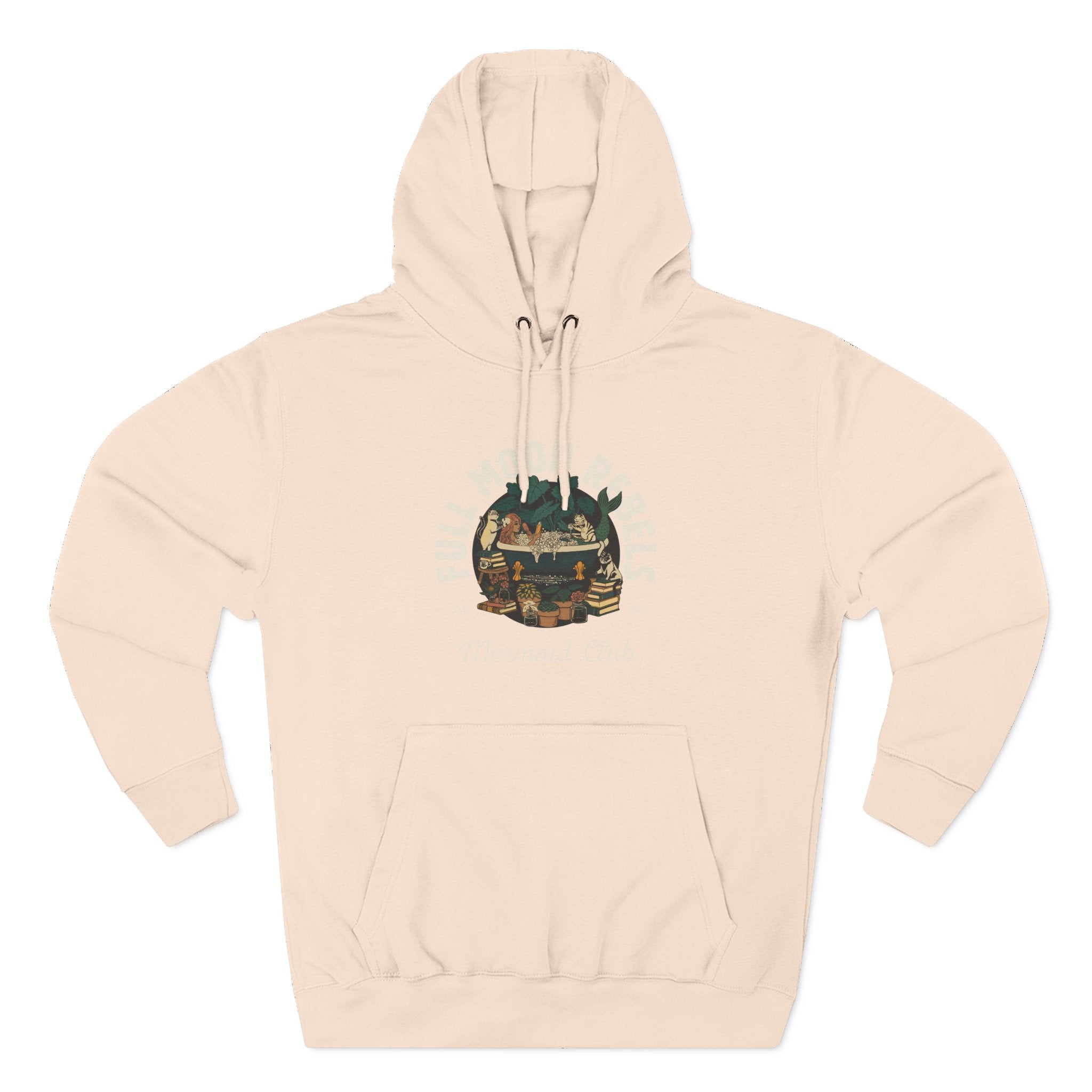 Mermaid Self-Care Hoodie — 'Me Time' Bathtub, Books & Cats Vibe