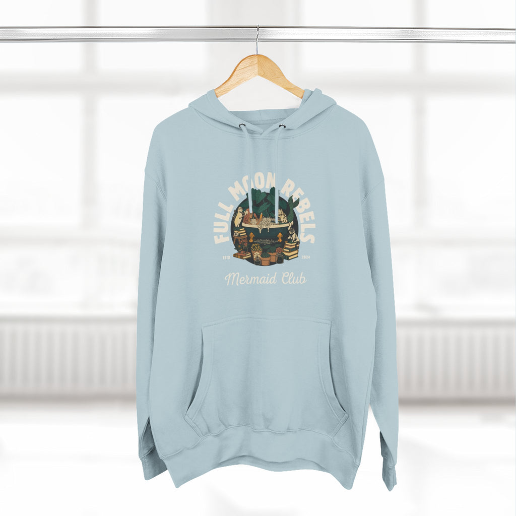Mermaid Self-Care Hoodie — 'Me Time' Bathtub, Books & Cats Vibe