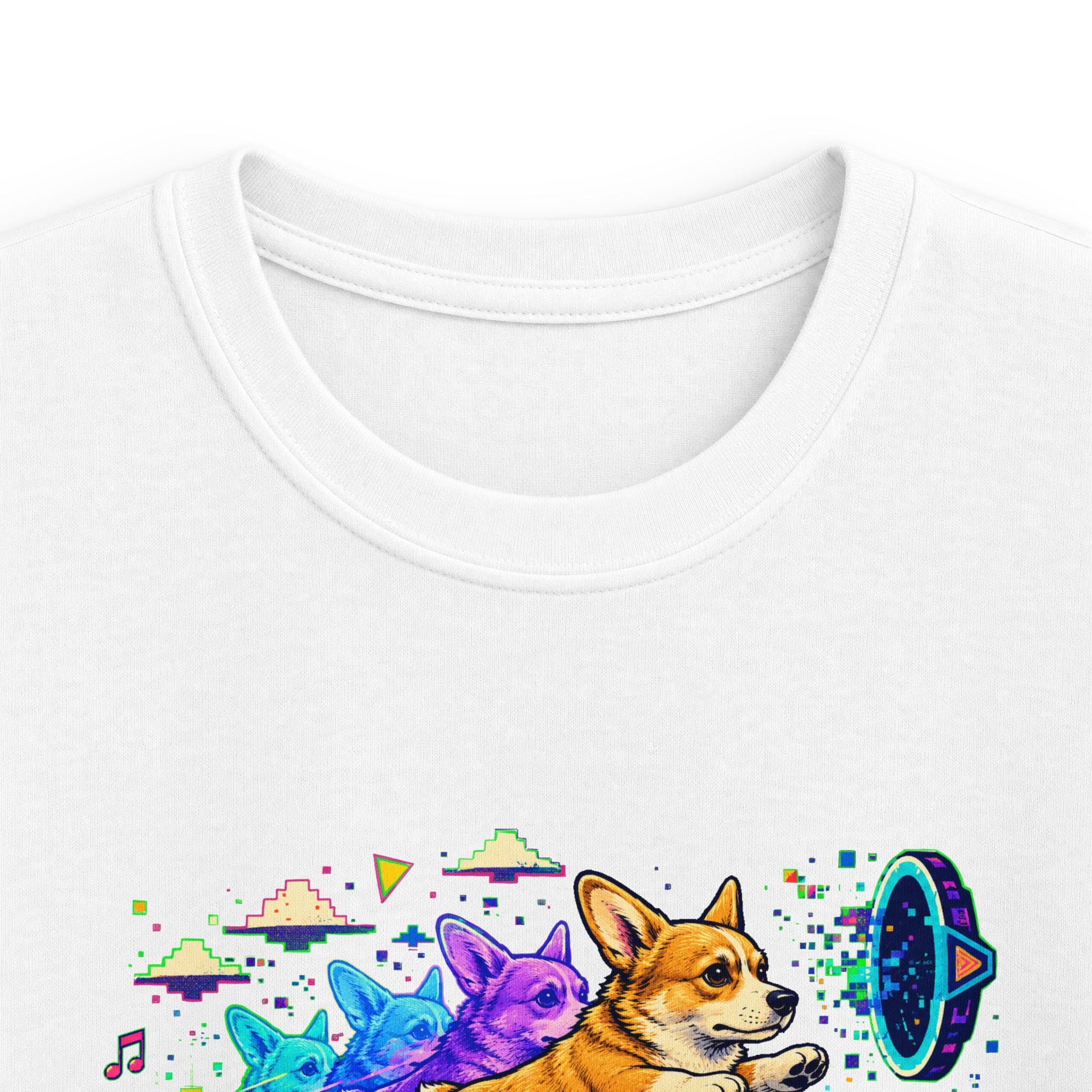 Kids Corgi Space Adventure Tee — "Rocket Dog" Geometry Dash Graphic Tee
