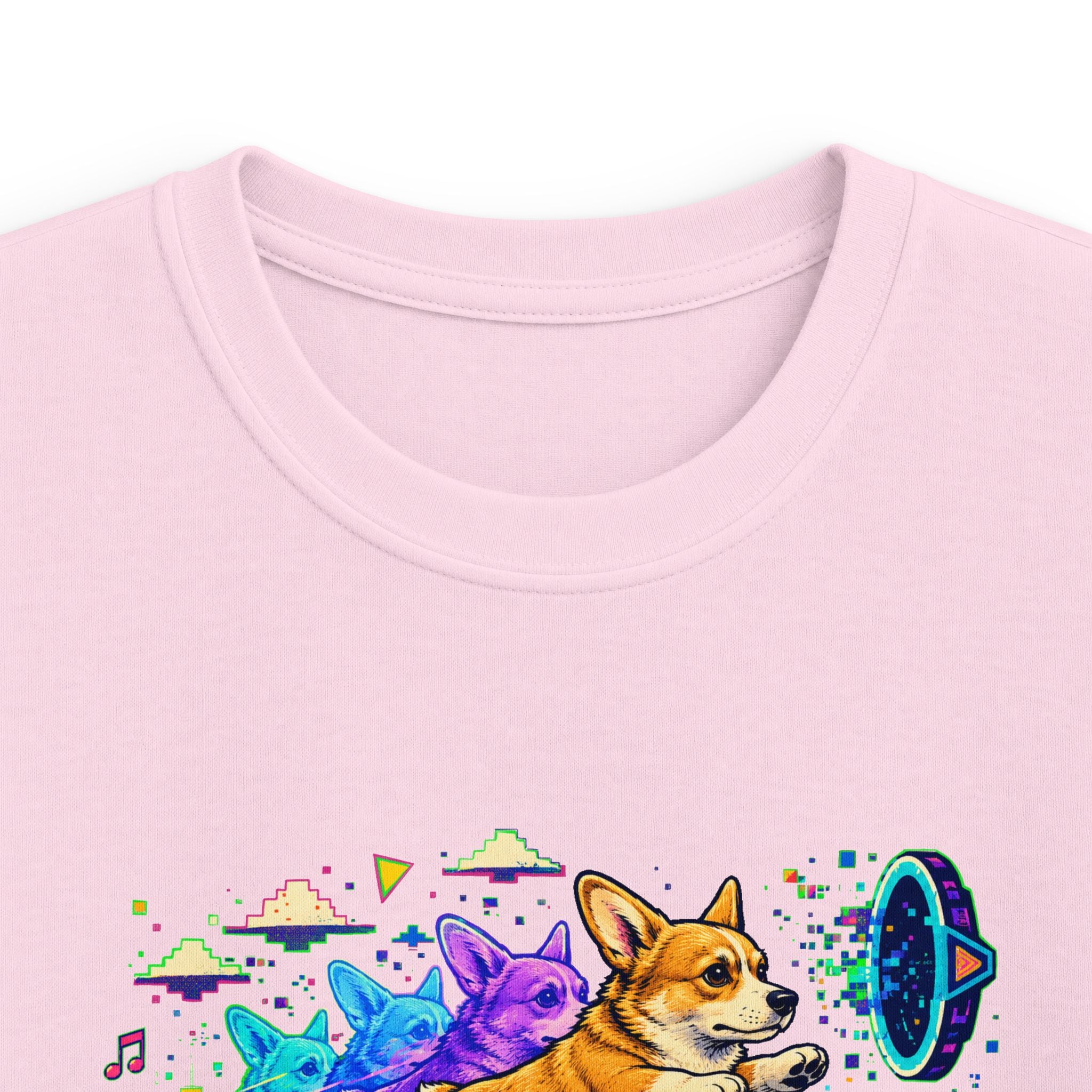 Kids Corgi Space Adventure Tee — "Rocket Dog" Geometry Dash Graphic Tee