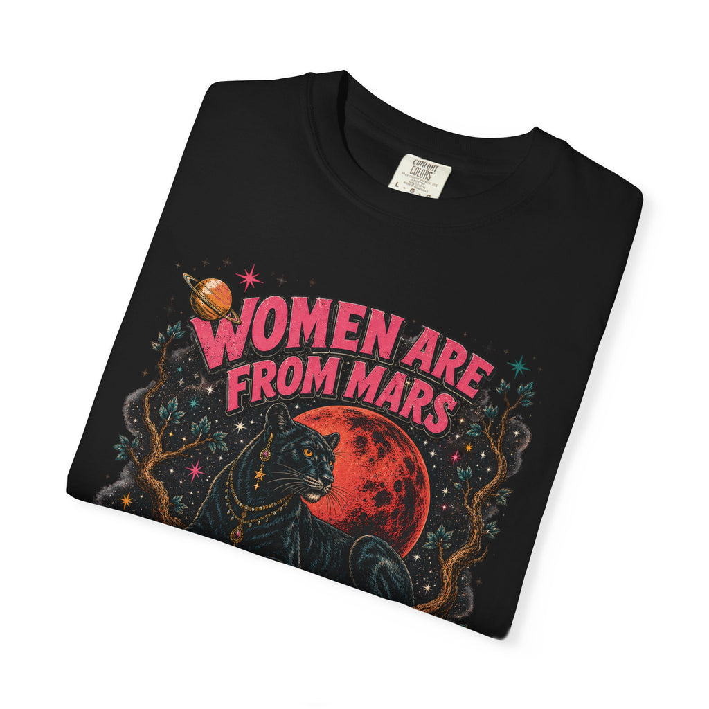 Woman Are From Mars Panther Illustration T-shirt | Feminist Galaxy Design