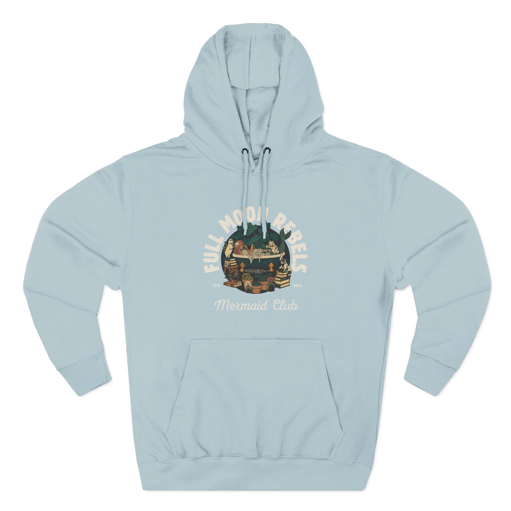 Mermaid Self-Care Hoodie — 'Me Time' Bathtub, Books & Cats Vibe