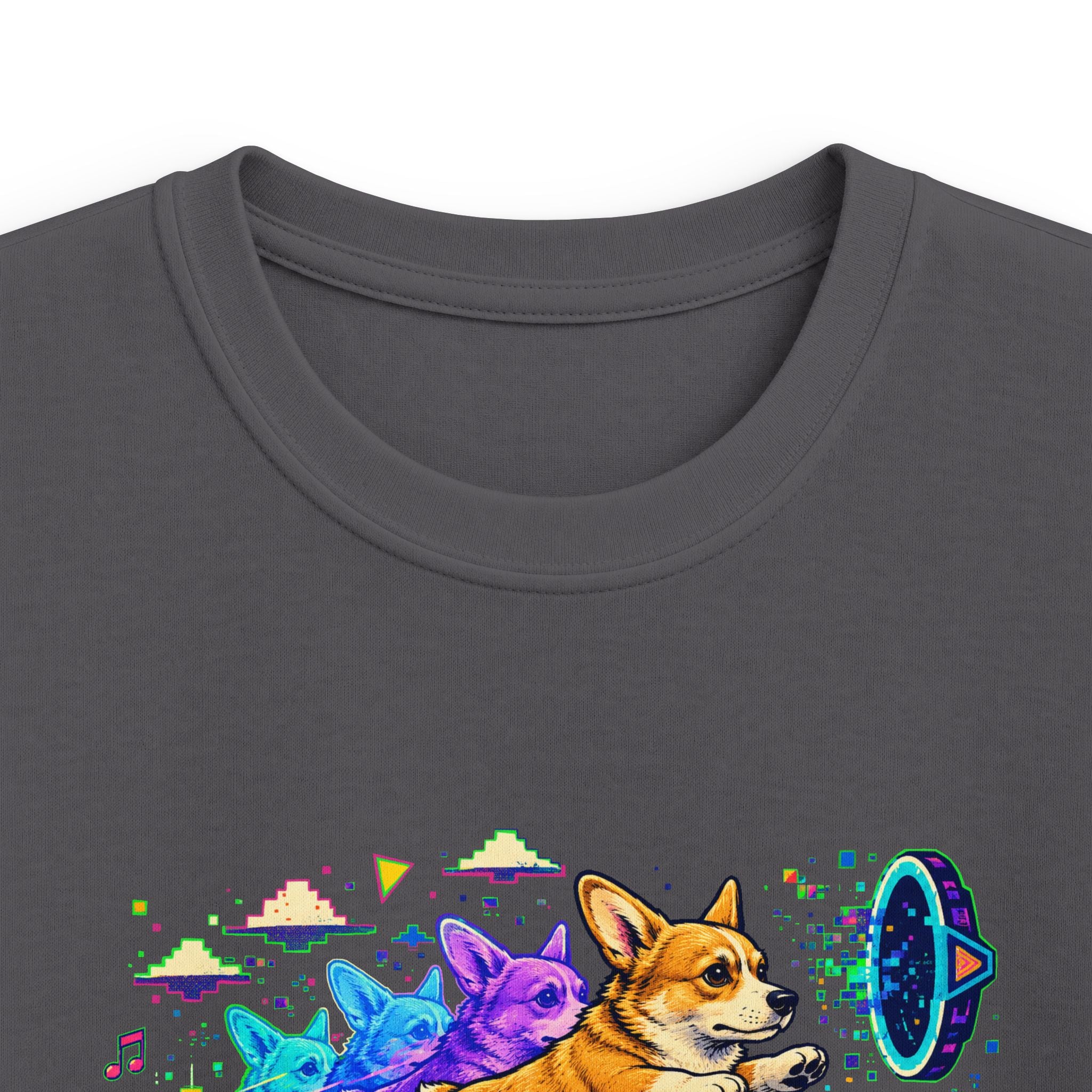 Kids Corgi Space Adventure Tee — "Rocket Dog" Geometry Dash Graphic Tee
