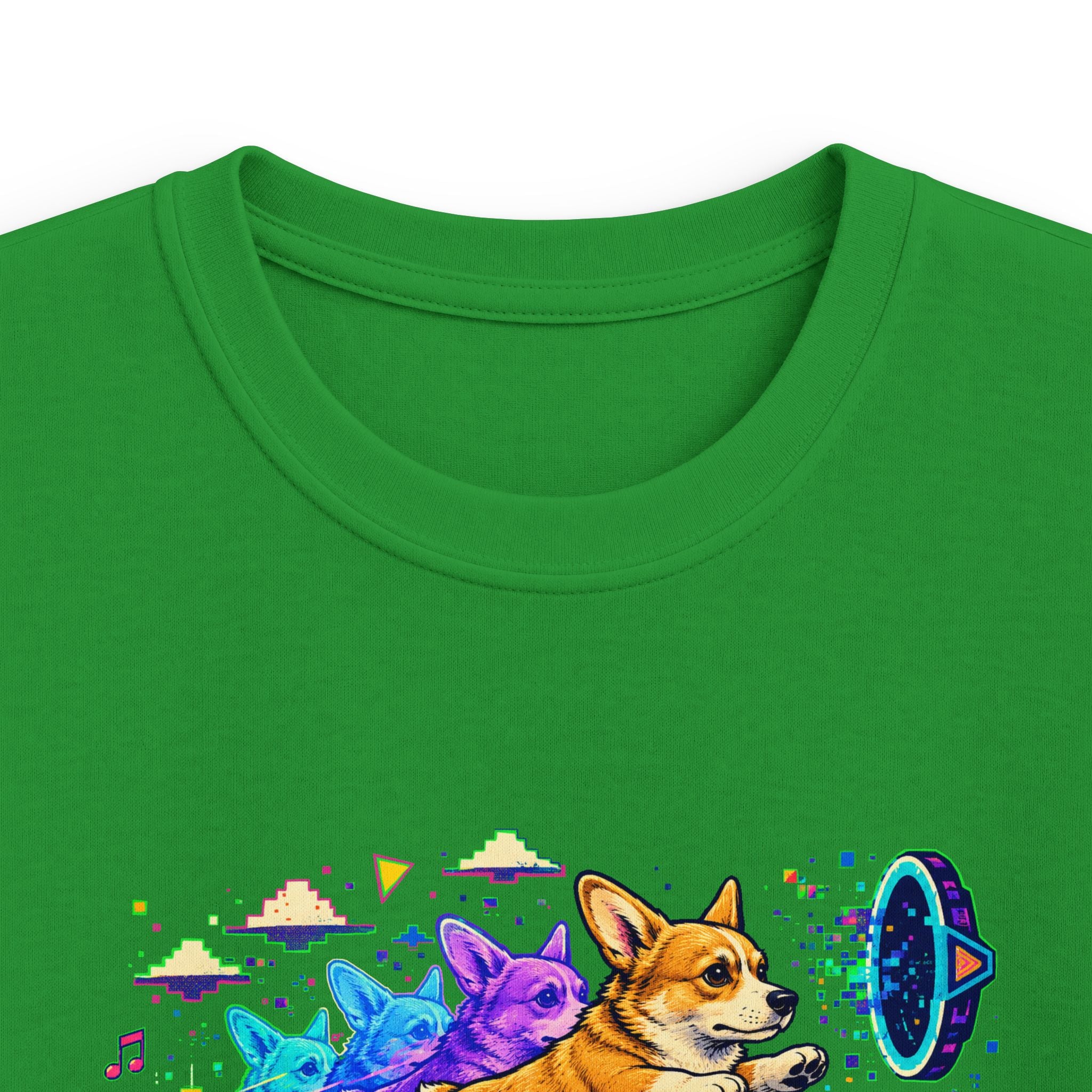 Kids Corgi Space Adventure Tee — "Rocket Dog" Geometry Dash Graphic Tee
