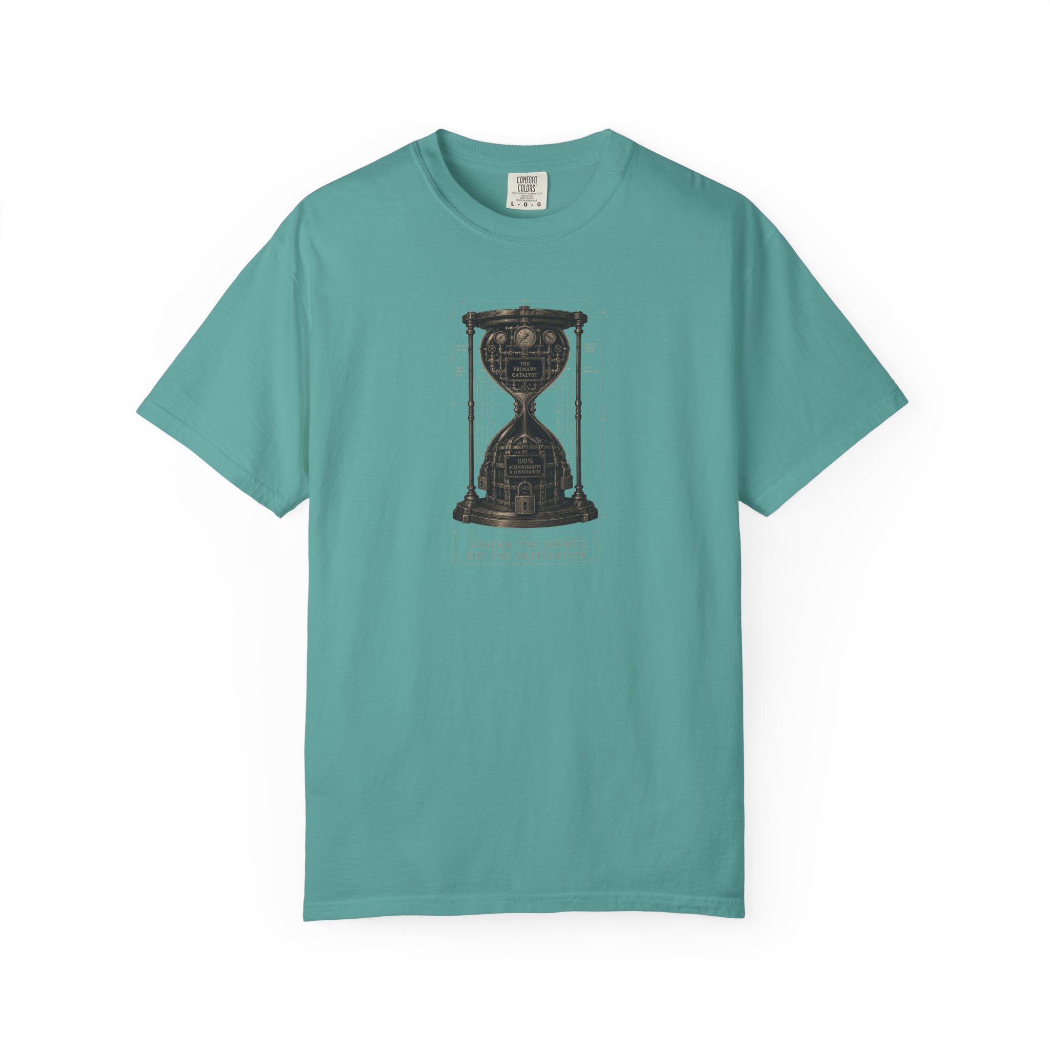 Hourglass Diagram Manage the Source Not the Destination T-shirt | Accountability Illustration
