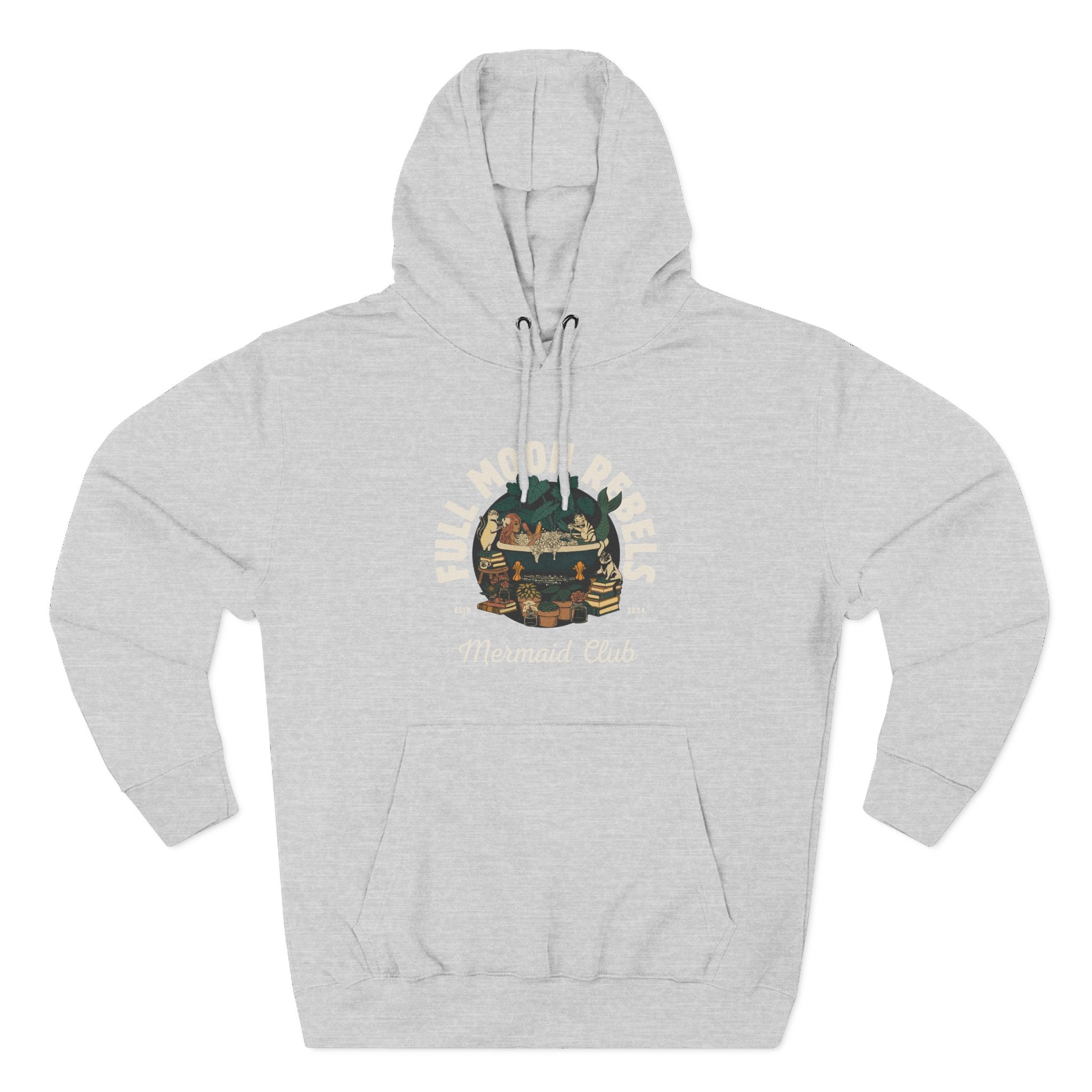 Mermaid Self-Care Hoodie — 'Me Time' Bathtub, Books & Cats Vibe