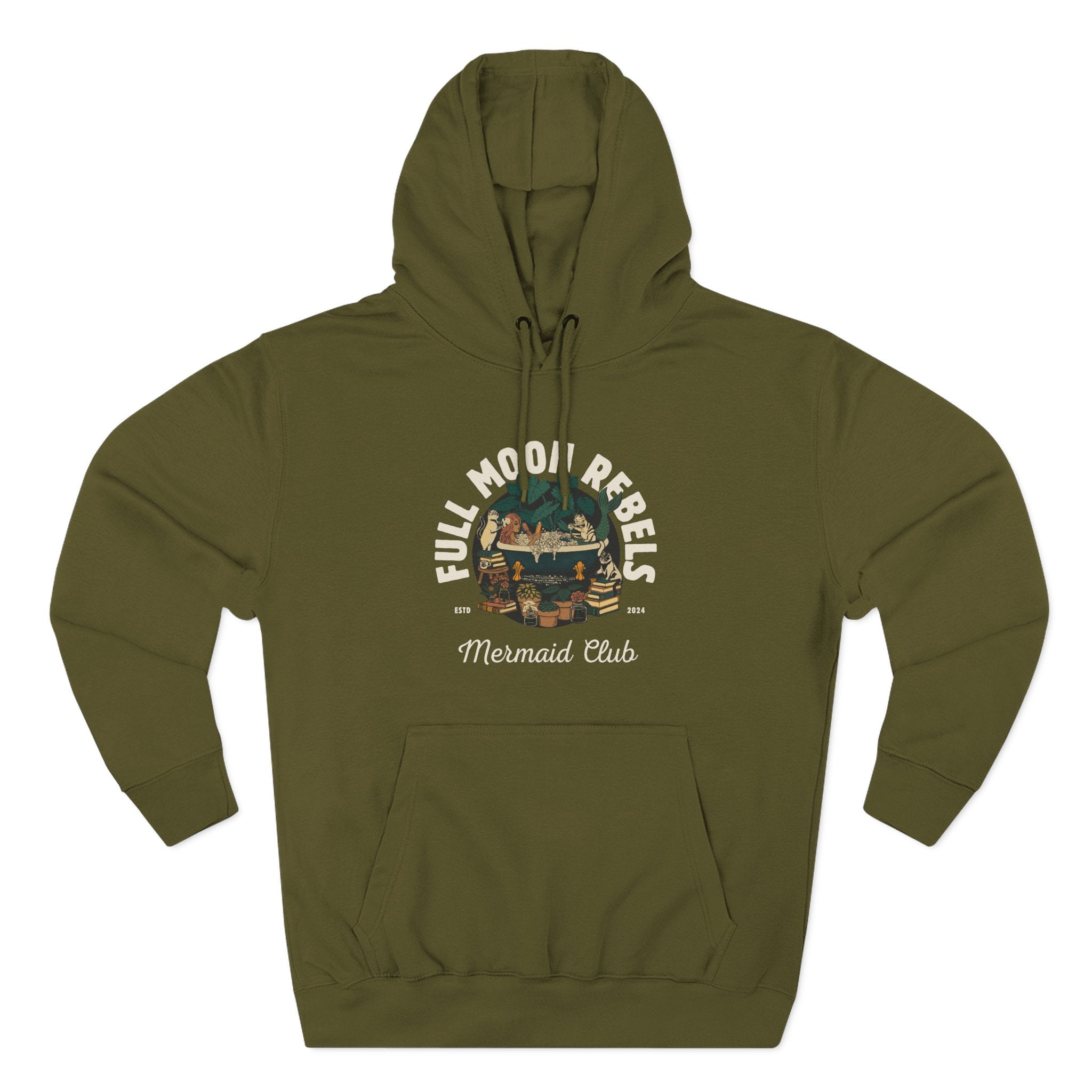 Mermaid Self-Care Hoodie — 'Me Time' Bathtub, Books & Cats Vibe