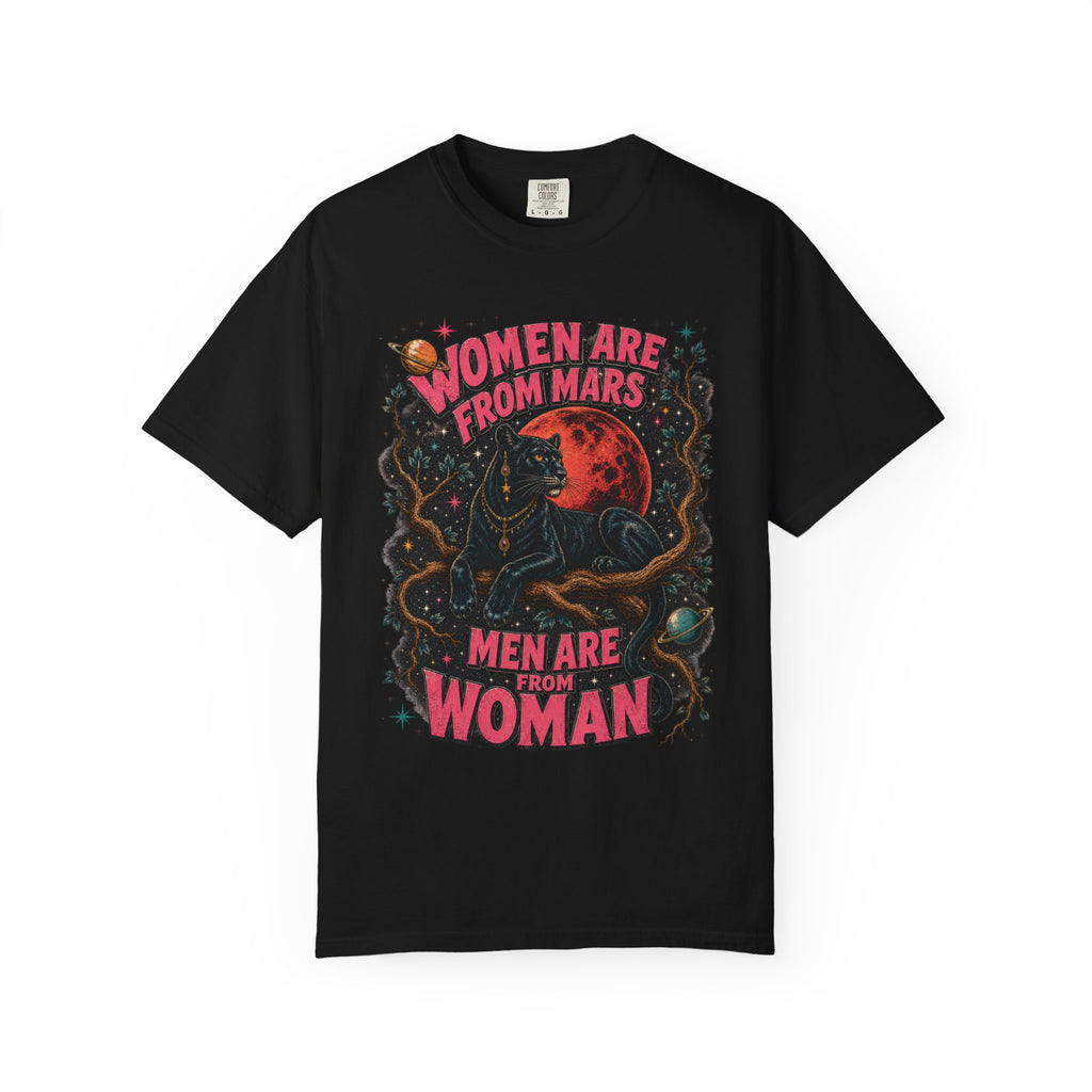 Woman Are From Mars Panther Illustration T-shirt | Feminist Galaxy Design