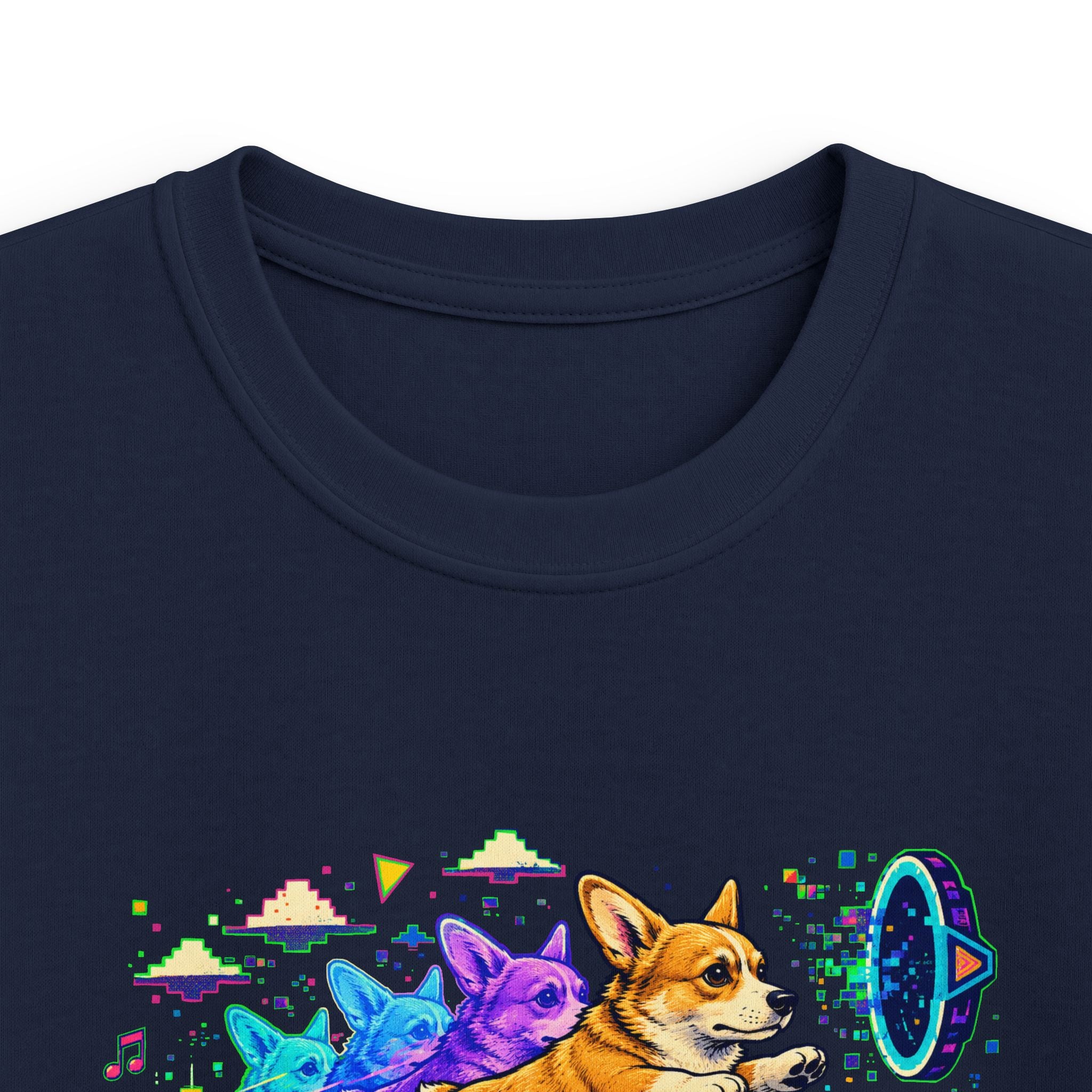 Kids Corgi Space Adventure Tee — "Rocket Dog" Geometry Dash Graphic Tee